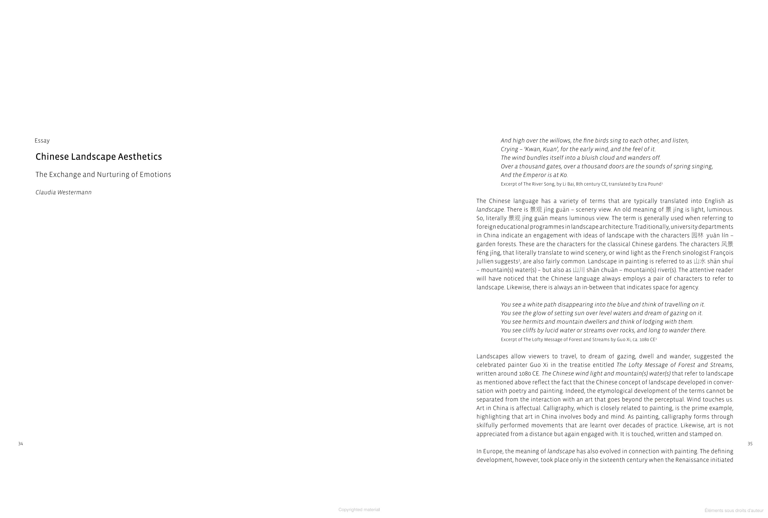 Claudia Westermann, Chinese Landscape Aesthetics page 34-35