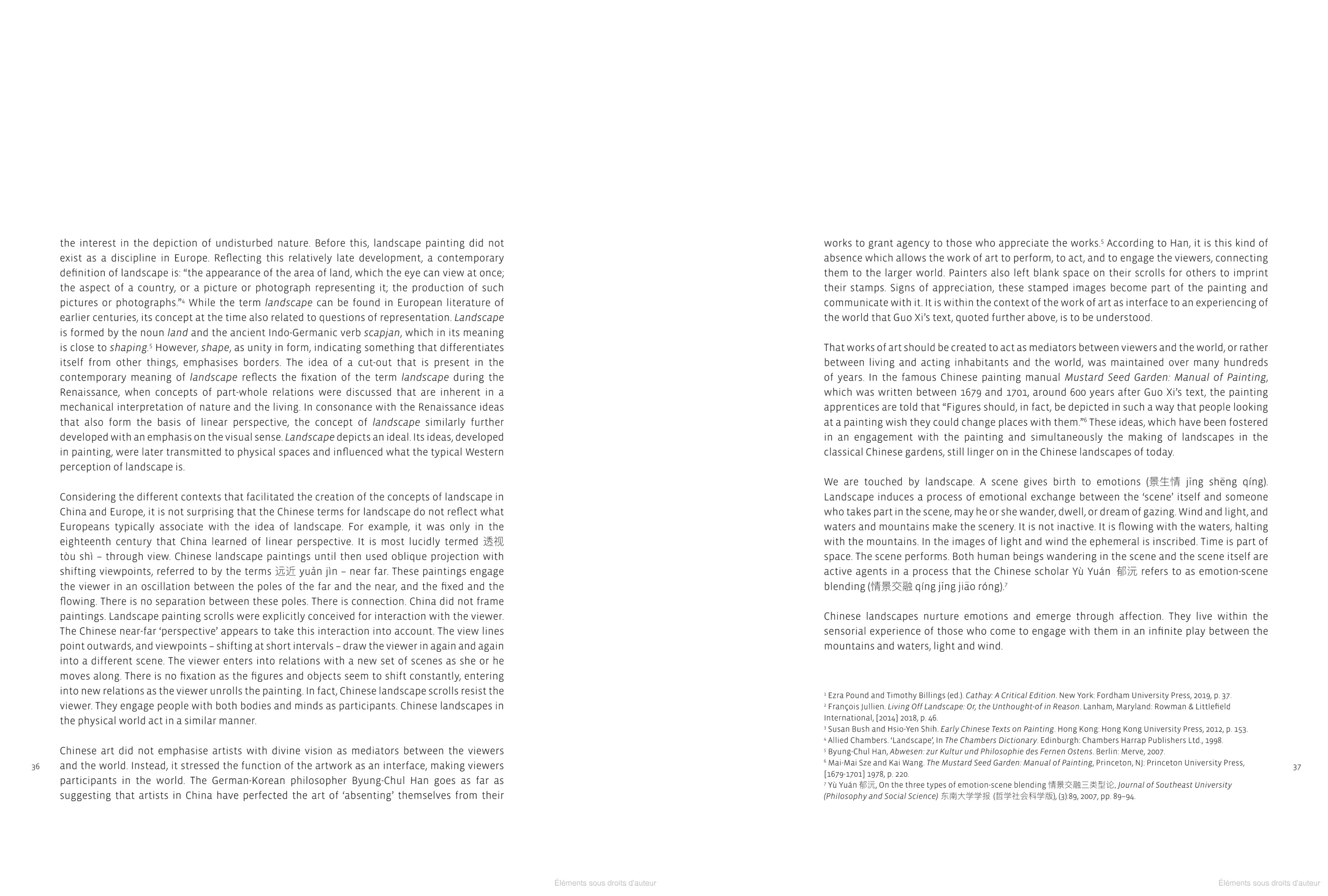 Claudia Westermann, Chinese Landscape Aesthetics, page 36-37