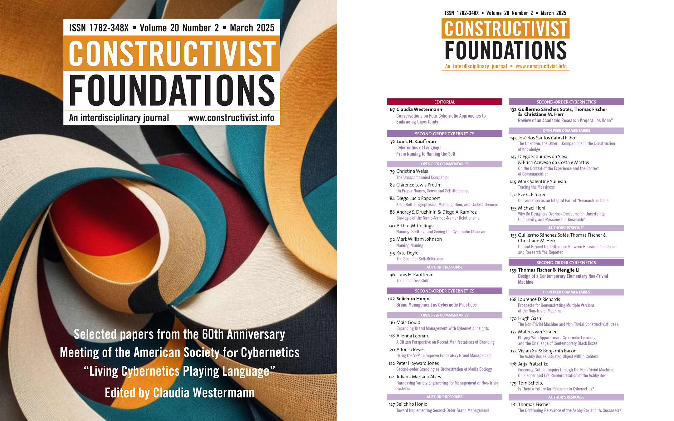 Constructivist Foundations - cover and table of contents